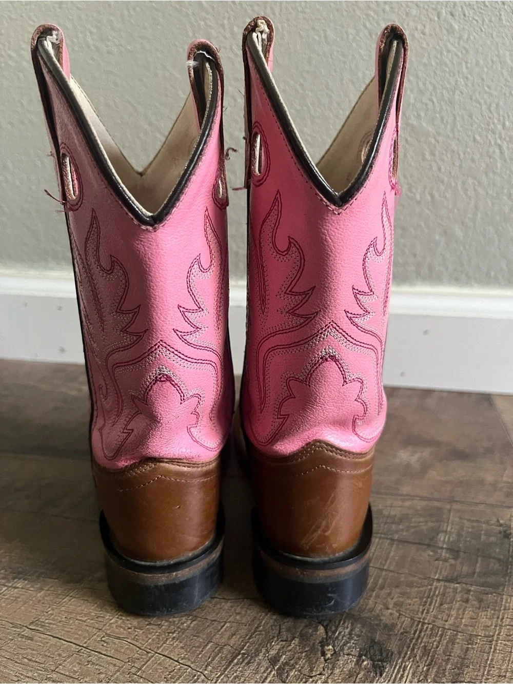 Old West Girls Square Toe Boots size 10 BSI1839-TAN